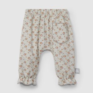 SNUG - CALÇAS PULL UP FLORES EM GAZE TRIPLA MALVA