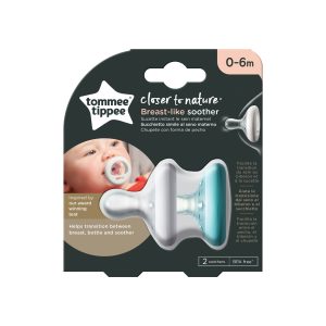 Tommee Tippee 2 Chupetas em Forma de Peito Branco e Azul 0-6m