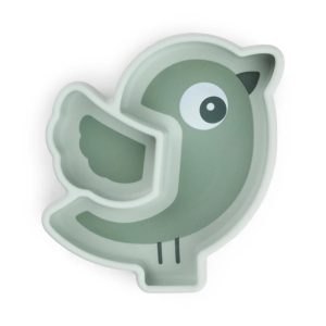 DONE BY DEER - PRATO EM SILICONE STICK&STAY BIRDEE  GREEN