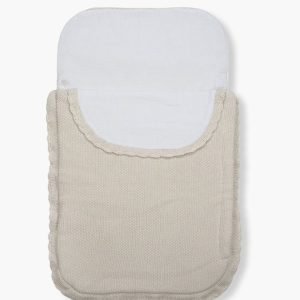 PASITO A PASITO - Saco Manta de Malha em Algodão Tricot para Bebé - Bege