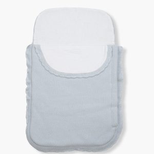 PASITO A PASITO - Saco Manta de Malha Algodão Tricot para Bebé Menino - Azul