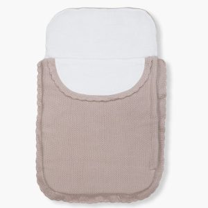 PASITO A PASITO - Saco Manta de Malha Algodão Tricot Bebé Menina - Rosa Velho