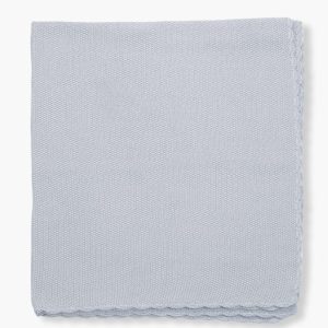 PASITO A PASITO - Manta de Malha em Algodão Tricot para Bebé Menino - Azul