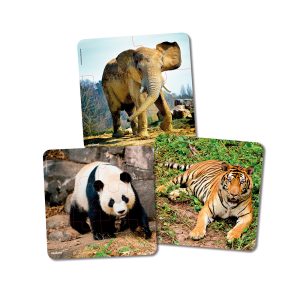 MINILAND - Conjunto de 3 Puzzles Progressivo: Animais