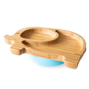 ECO RASCALS - PRATO DE REFEIÇÃO EM BAMBU - ELEFANTE AZUL