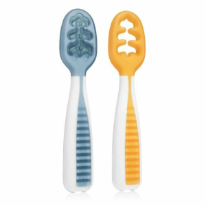 NUM NUM - CONJUNTO DE 2 PRÉ-COLHERES GLACIER BLUE & ORANGE